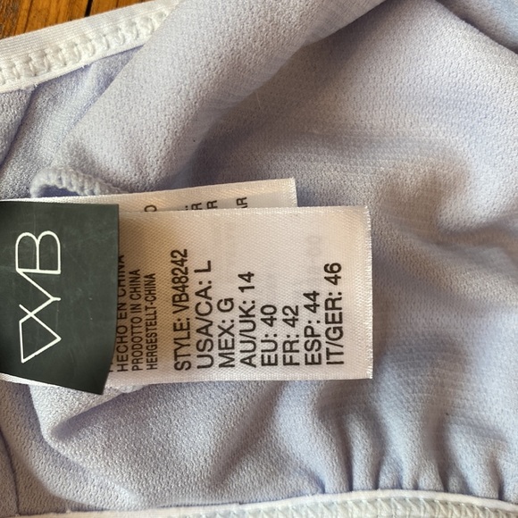 VYB Gingram Cutout Bralette Bikini Top Large - Picture 4 of 5